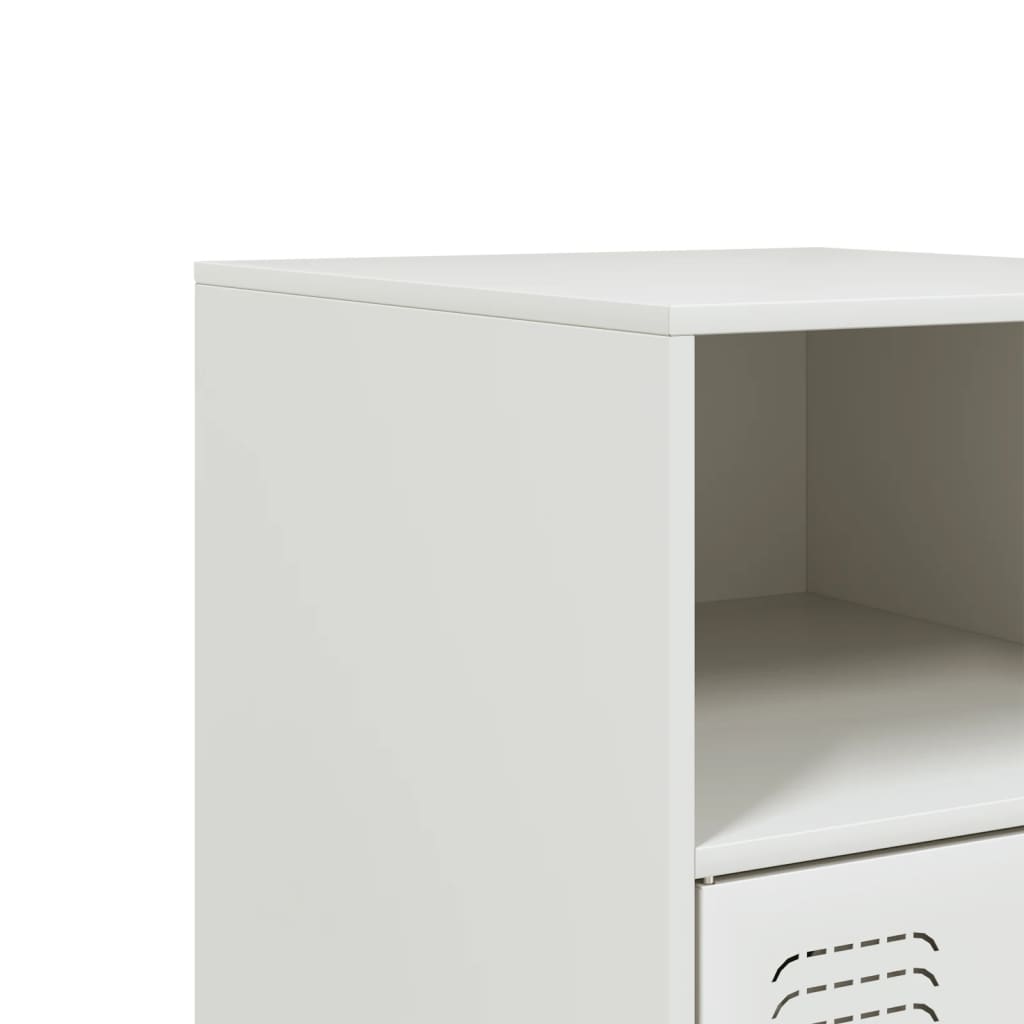 vidaXL Bedside Cabinets 2 pcs White 34.5x39x62 cm Steel