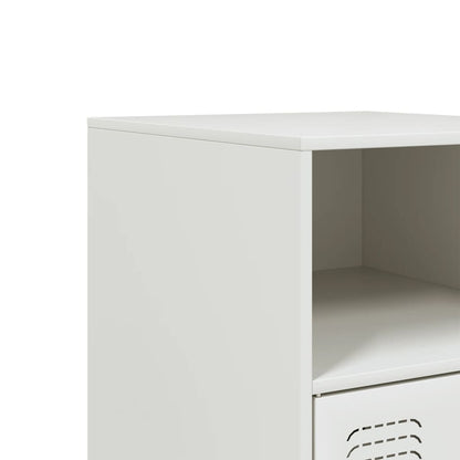 vidaXL Bedside Cabinets 2 pcs White 34.5x39x62 cm Steel