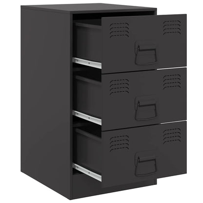 vidaXL Bedside Cabinets 2pcs Black 34,5x39x62 cm Steel