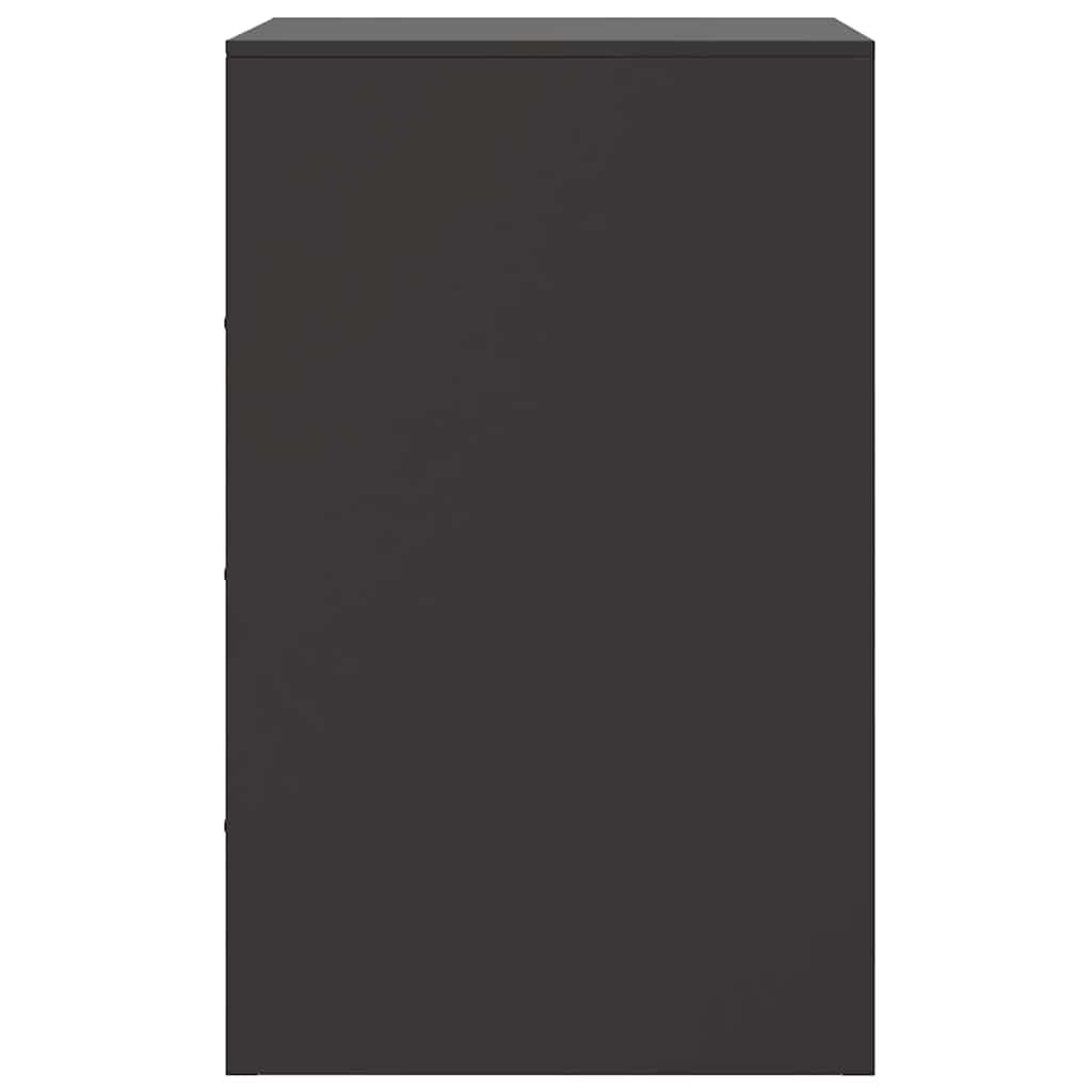 vidaXL Bedside Cabinets 2pcs Black 34.5x39x62 cm Steel