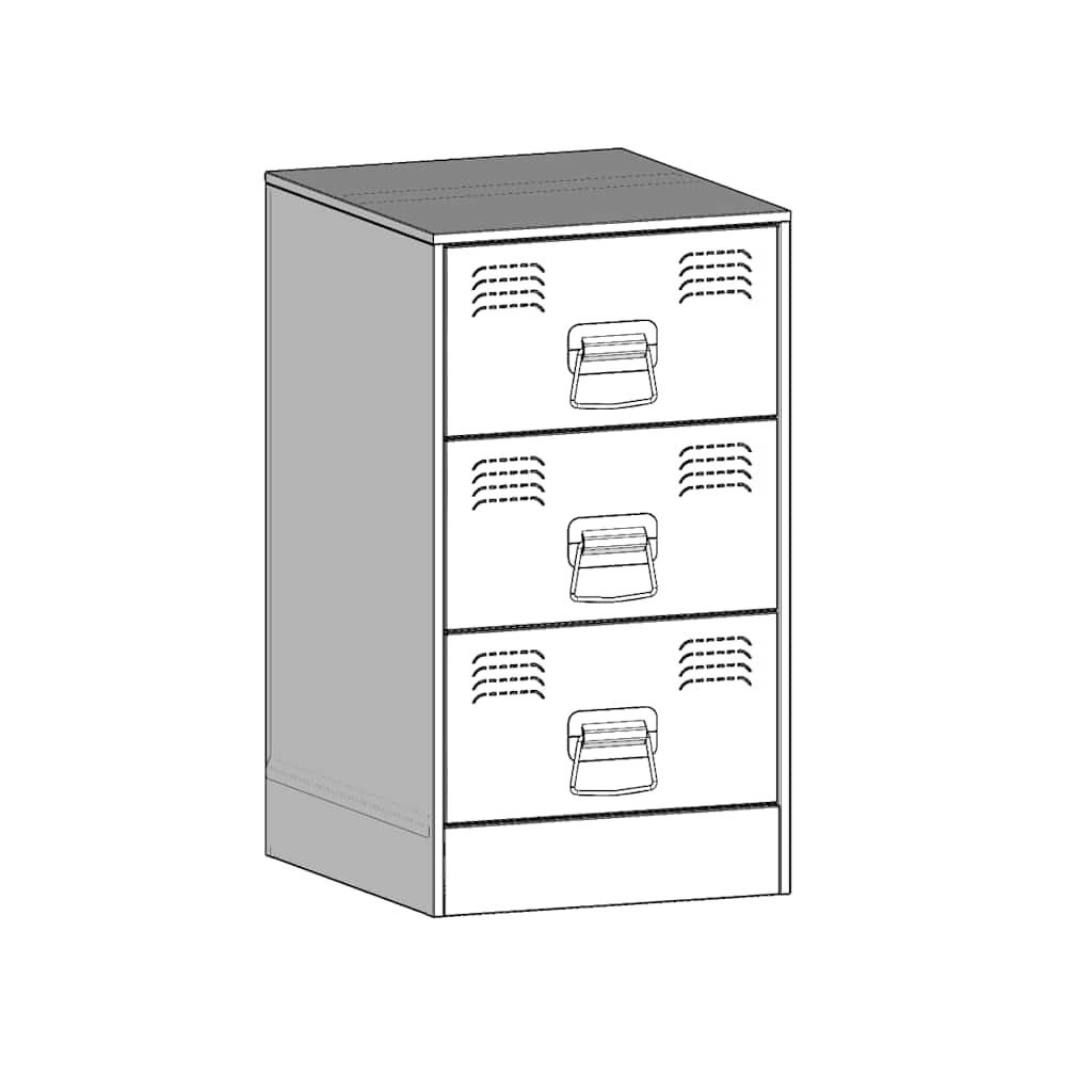 vidaXL Bedside Cabinets 2pcs Black 34.5x39x62 cm Steel