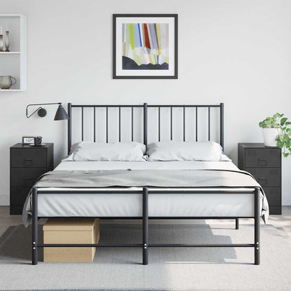 vidaXL Bedside Cabinets 2pcs Black 34.5x39x62 cm Steel