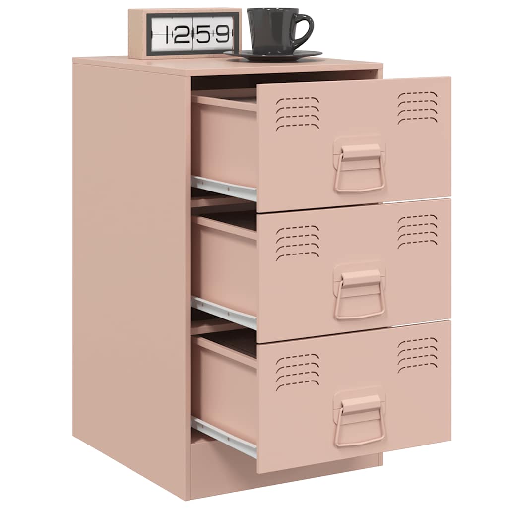 vidaXL Bedside Cabinets 2 pcs Pink 34.5x39x62 cm Steel