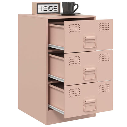 vidaXL Bedside Cabinets 2 pcs Pink 34.5x39x62 cm Steel