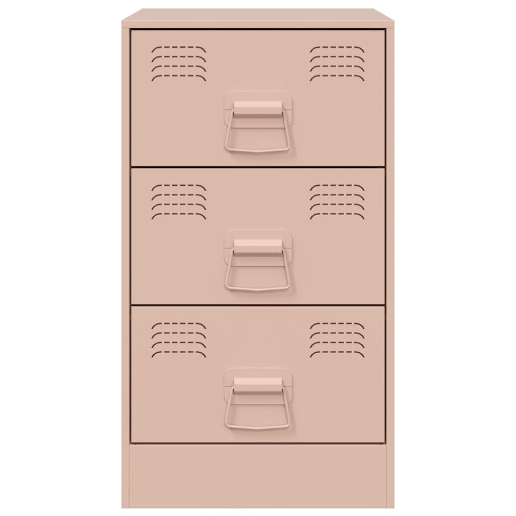 vidaXL Bedside Cabinets 2 pcs Pink 34.5x39x62 cm Steel
