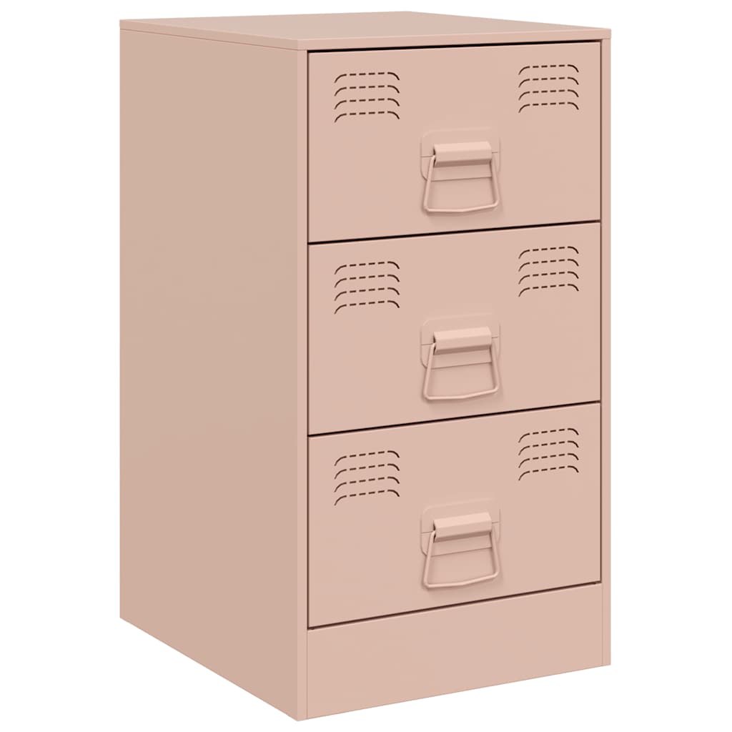 vidaXL Bedside Cabinets 2 pcs Pink 34.5x39x62 cm Steel