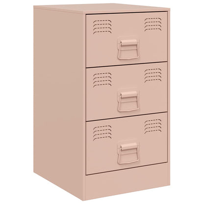 vidaXL Bedside Cabinets 2 pcs Pink 34.5x39x62 cm Steel