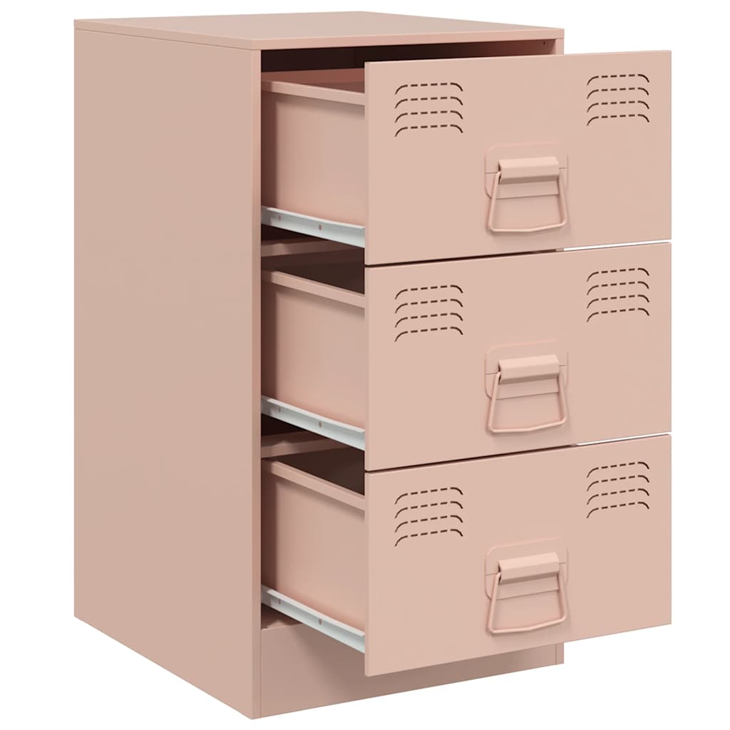 vidaXL Bedside Cabinets 2 pcs Pink 34,5x39x62 cm Steel