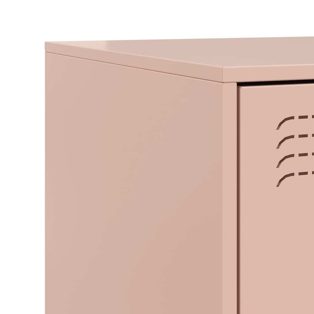 vidaXL Bedside Cabinets 2 pcs Pink 34.5x39x62 cm Steel