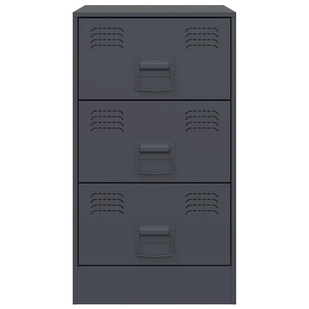 vidaXL Bedside Cabinets 2 pcs Anthracite 34.5x39x62 cm Steel