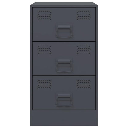 vidaXL Bedside Cabinets 2 pcs Anthracite 34.5x39x62 cm Steel