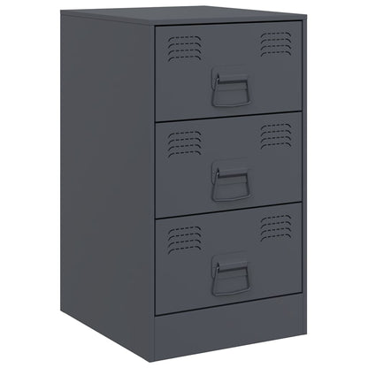vidaXL Bedside Cabinets 2 pcs Anthracite 34.5x39x62 cm Steel