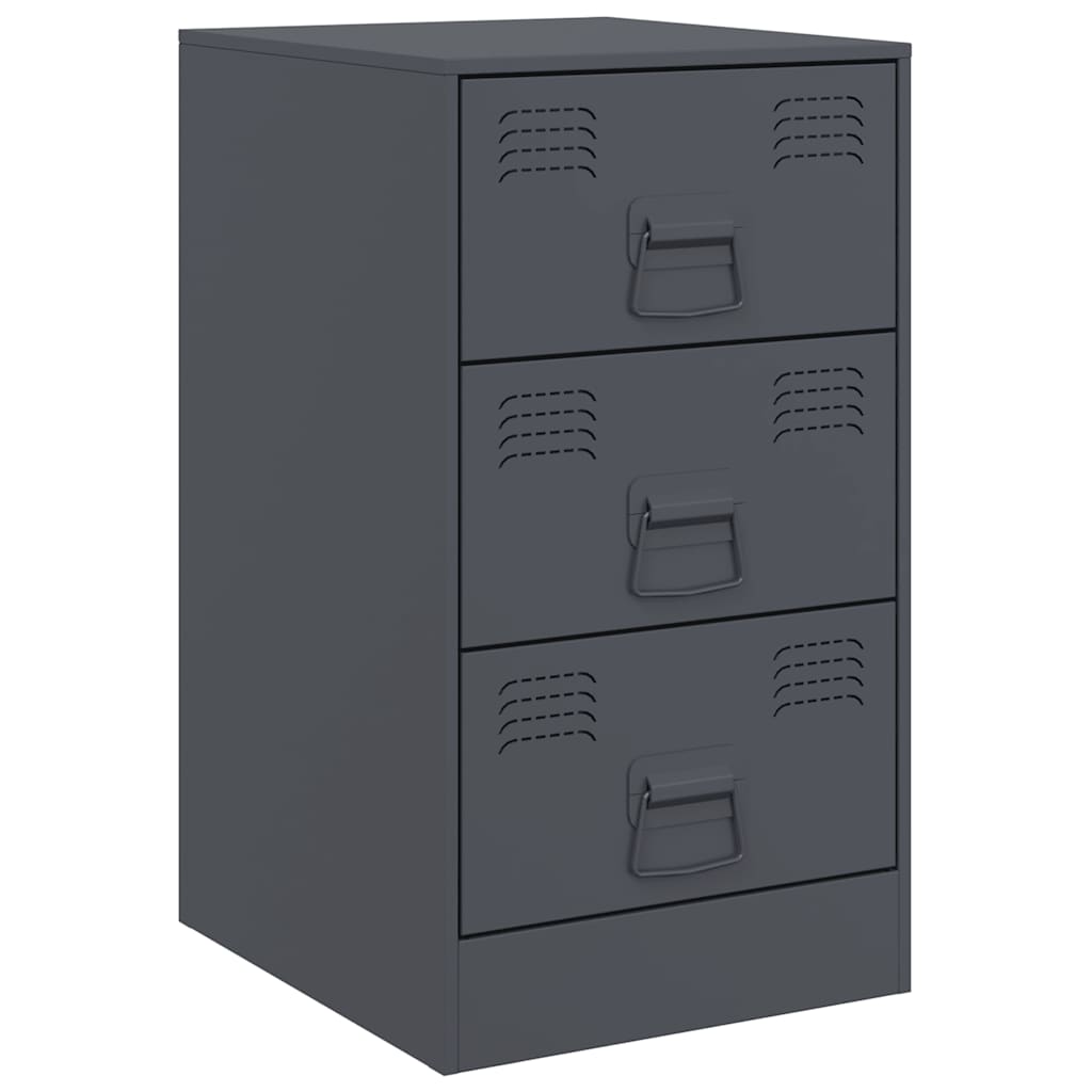vidaXL Bedside Cabinets 2 pcs Anthracite 34.5x39x62 cm Steel