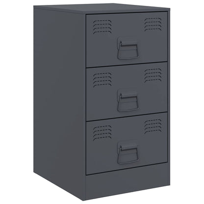 vidaXL Bedside Cabinets 2 pcs Anthracite 34.5x39x62 cm Steel