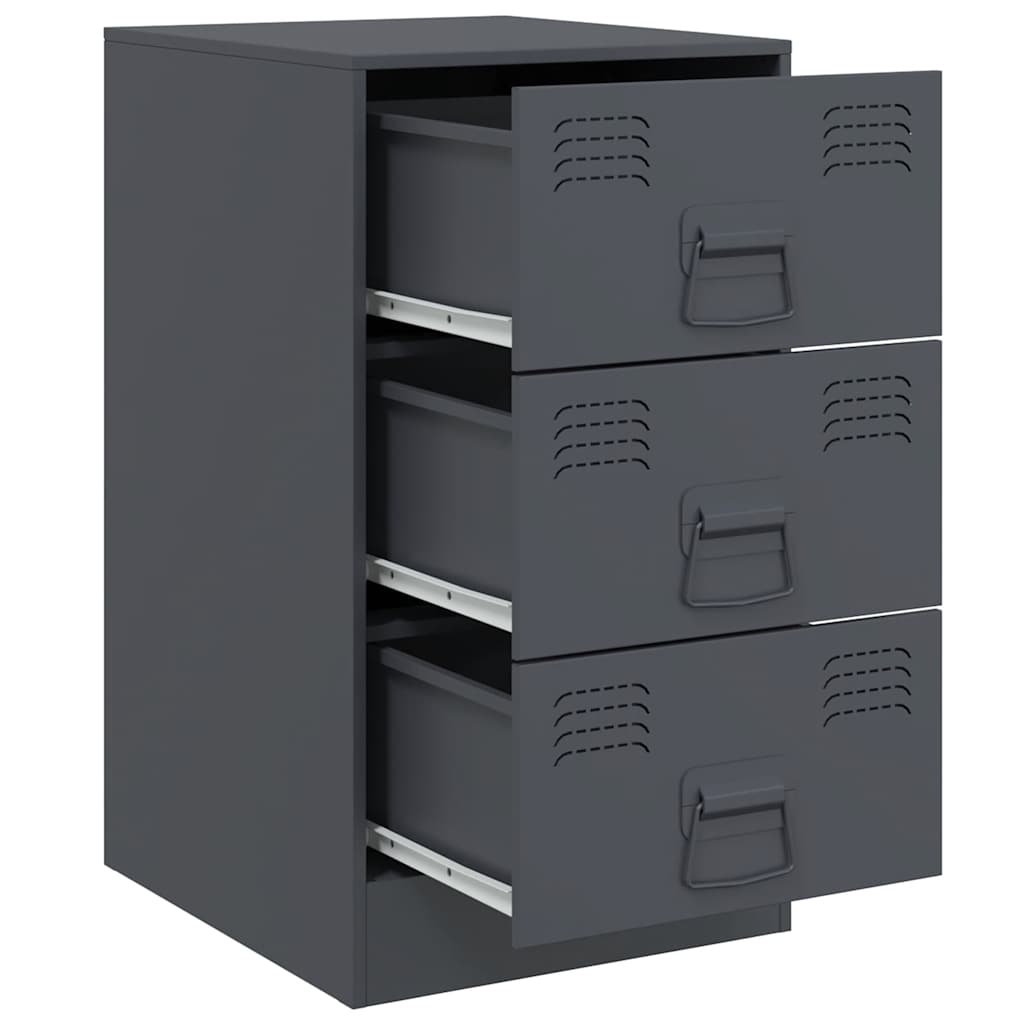 vidaXL Bedside Cabinets 2 pcs Anthracite 34.5x39x62 cm Steel