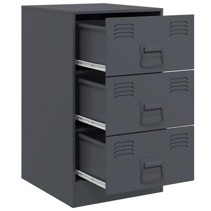 vidaXL Bedside Cabinets 2 pcs Anthracite 34.5x39x62 cm Steel