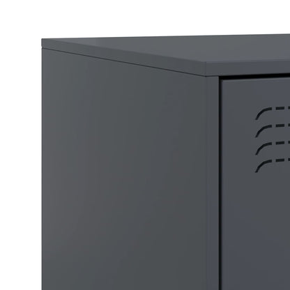 vidaXL Bedside Cabinets 2 pcs Anthracite 34,5x39x62 cm Steel