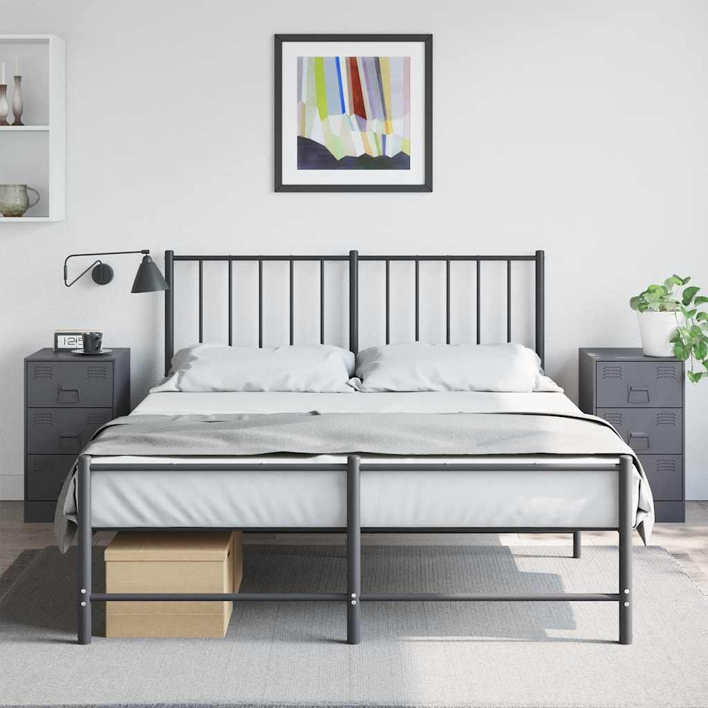 vidaXL Bedside Cabinets 2 pcs Anthracite 34.5x39x62 cm Steel