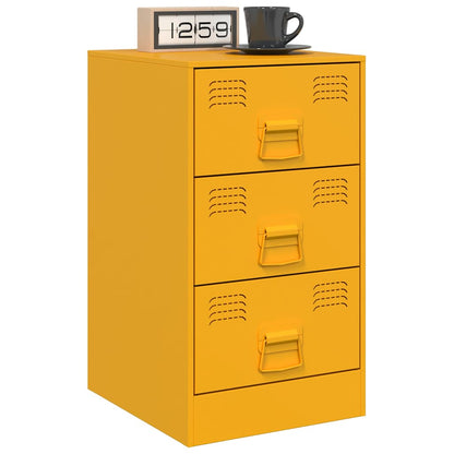 vidaXL Bedside Cabinets 2 pcs Mustard Yellow 34.5x39x62 cm Steel