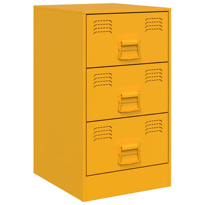 vidaXL Bedside Cabinets 2 pcs Mustard Yellow 34.5x39x62 cm Steel