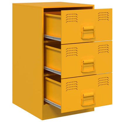 vidaXL Bedside Cabinets 2 pcs Mustard Yellow 34.5x39x62 cm Steel