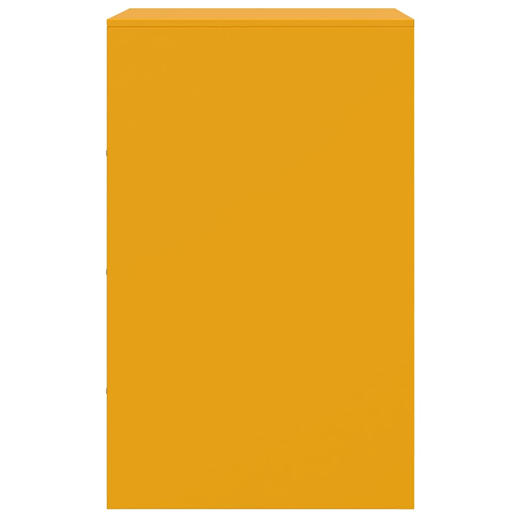 vidaXL Bedside Cabinets 2 pcs Mustard Yellow 34.5x39x62 cm Steel