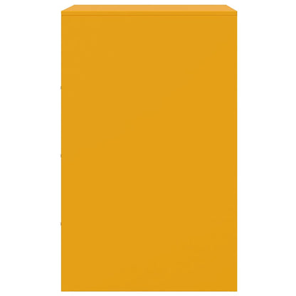 vidaXL Bedside Cabinets 2 pcs Mustard Yellow 34.5x39x62 cm Steel