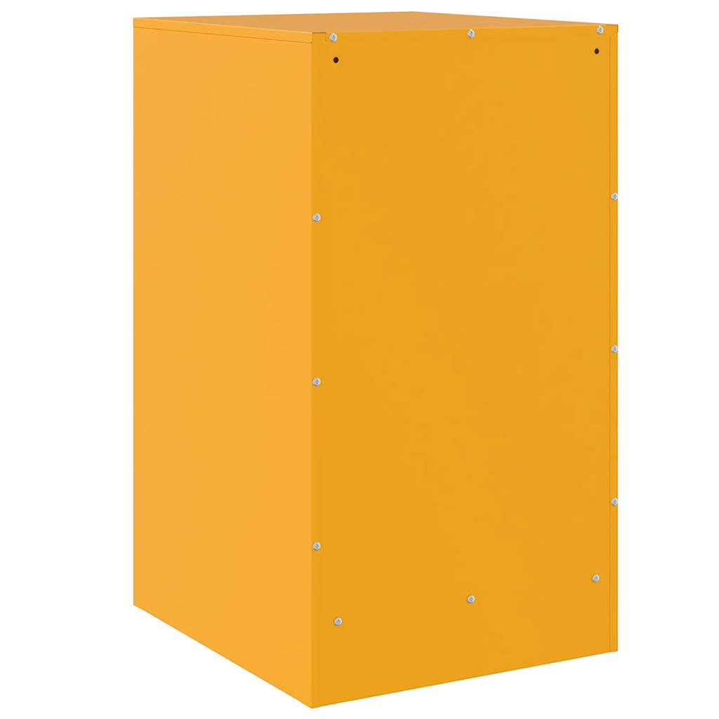 vidaXL Bedside Cabinets 2 pcs Mustard Yellow 34.5x39x62 cm Steel