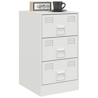 vidaXL Bedside Cabinets 2 pcs White 34.5x39x62 cm Steel