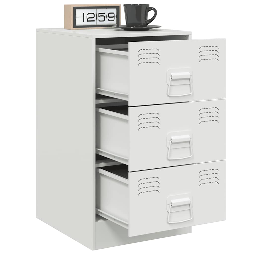vidaXL Bedside Cabinets 2 pcs White 34.5x39x62 cm Steel