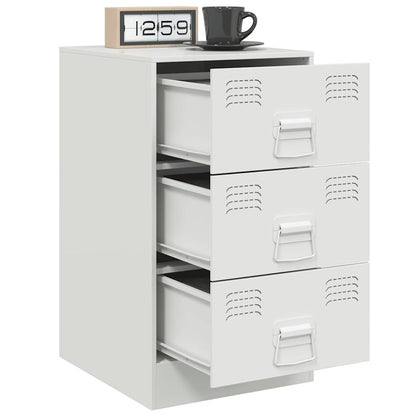 vidaXL Bedside Cabinets 2 pcs White 34.5x39x62 cm Steel