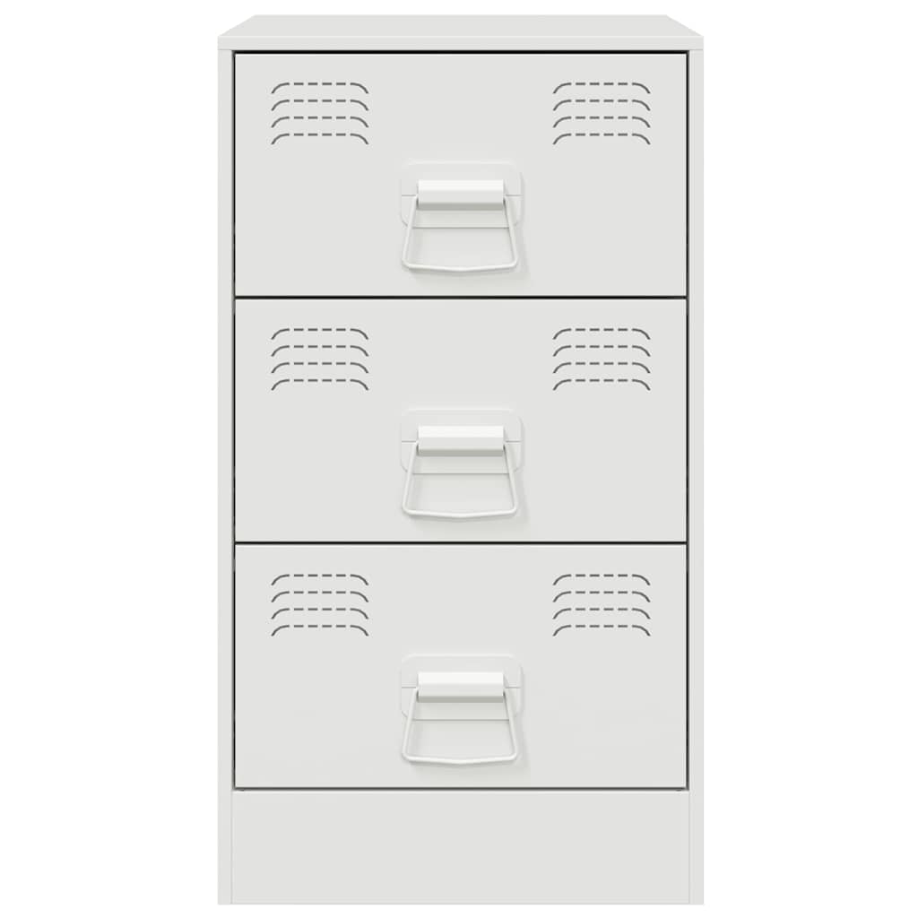 vidaXL Bedside Cabinets 2 pcs White 34.5x39x62 cm Steel