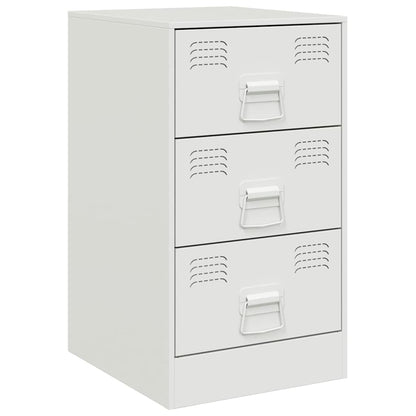 vidaXL Bedside Cabinets 2 pcs White 34.5x39x62 cm Steel