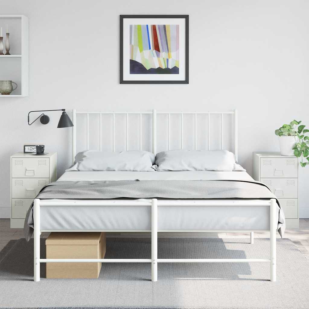 vidaXL Bedside Cabinets 2 pcs White 34.5x39x62 cm Steel