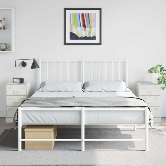 vidaXL Bedside Cabinets 2 pcs White 34.5x39x62 cm Steel