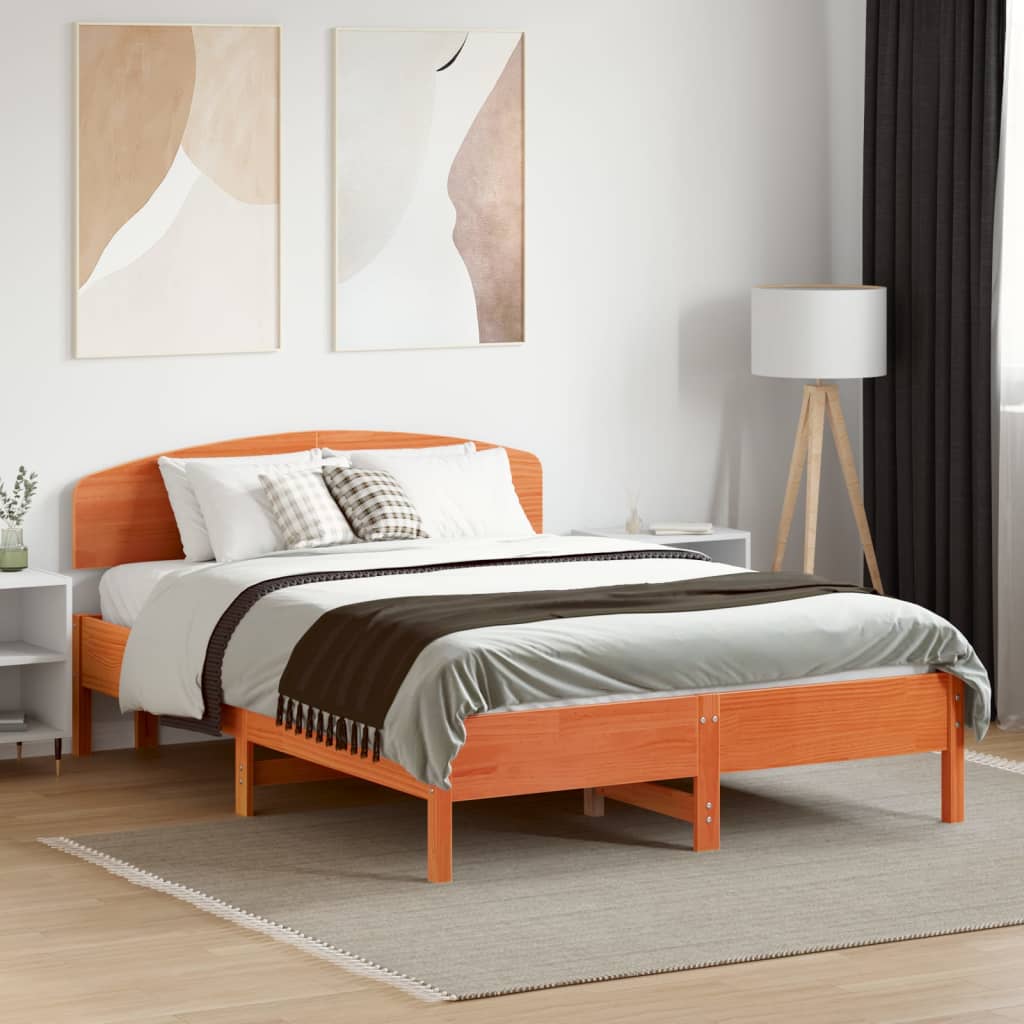 vidaXL Headboard Wax Brown 120 cm Solid Wood Pine