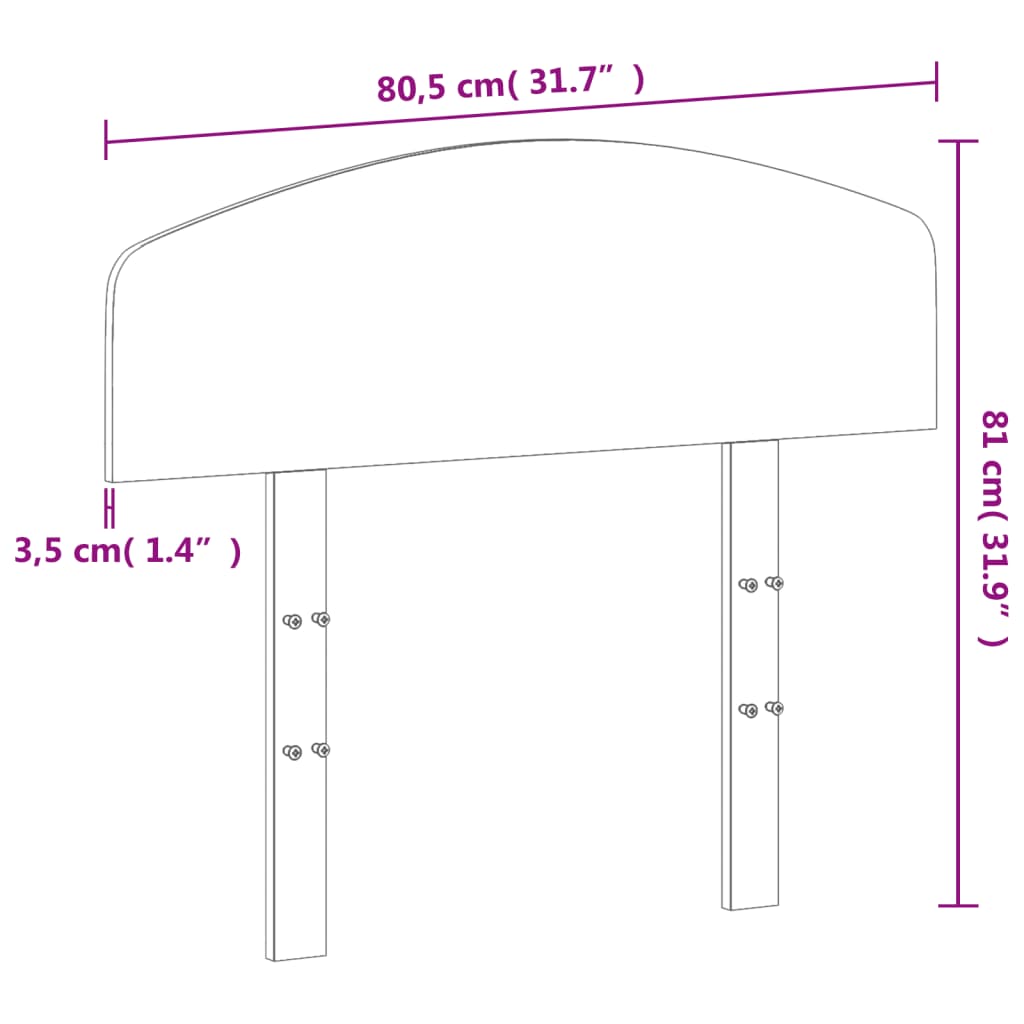 vidaXL Headboard White 75 cm Solid Wood Pine