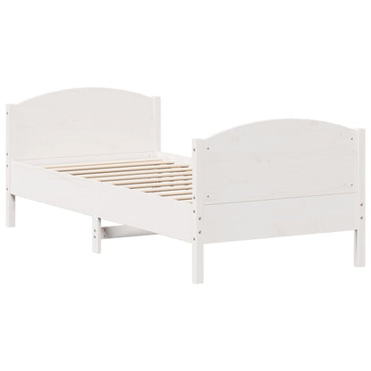 vidaXL Bed Frame without Mattress White 100x200 cm Solid Wood Pine