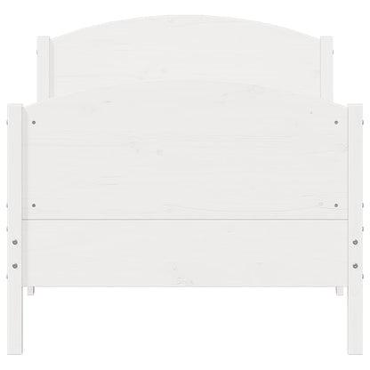 vidaXL Bed Frame without Mattress White 100x200 cm Solid Wood Pine