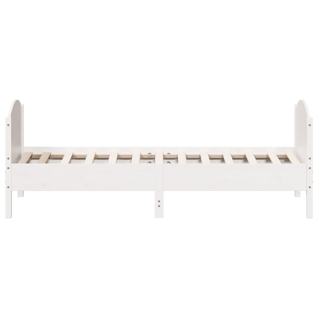 vidaXL Bed Frame without Mattress White 100x200 cm Solid Wood Pine