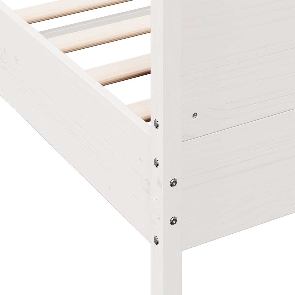 vidaXL Bed Frame without Mattress White 100x200 cm Solid Wood Pine