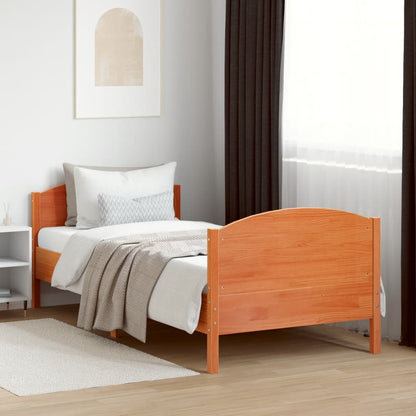 vidaXL Bed Frame without Mattress Wax Brown 100x200 cm Solid Wood Pine