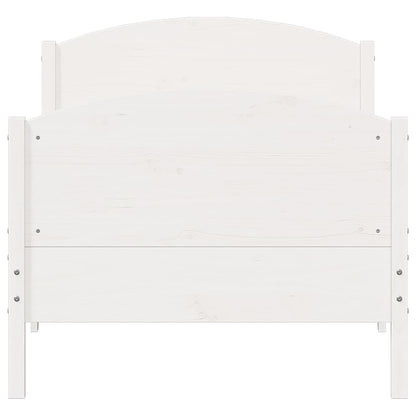 vidaXL Bed Frame without Mattress White 90x200 cm Solid Wood Pine