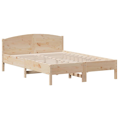 vidaXL Bed Frame | Natural wood | Solid pine wood | Double | Durable | Bed Frame