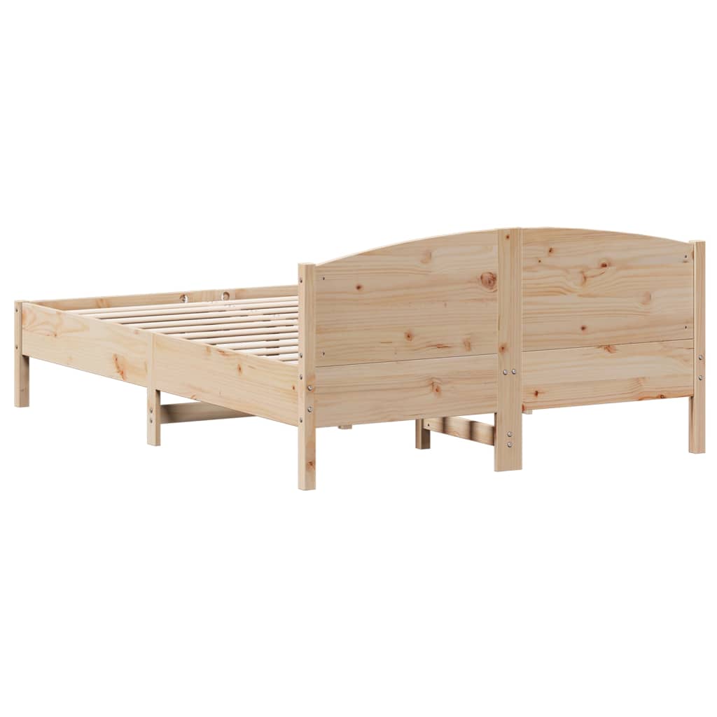 vidaXL Bed Frame | Natural wood | Solid pine wood | Double | Durable | Bed Frame
