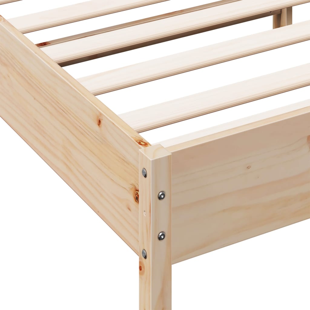 vidaXL Bed Frame | Natural wood | Solid pine wood | Double | Durable | Bed Frame