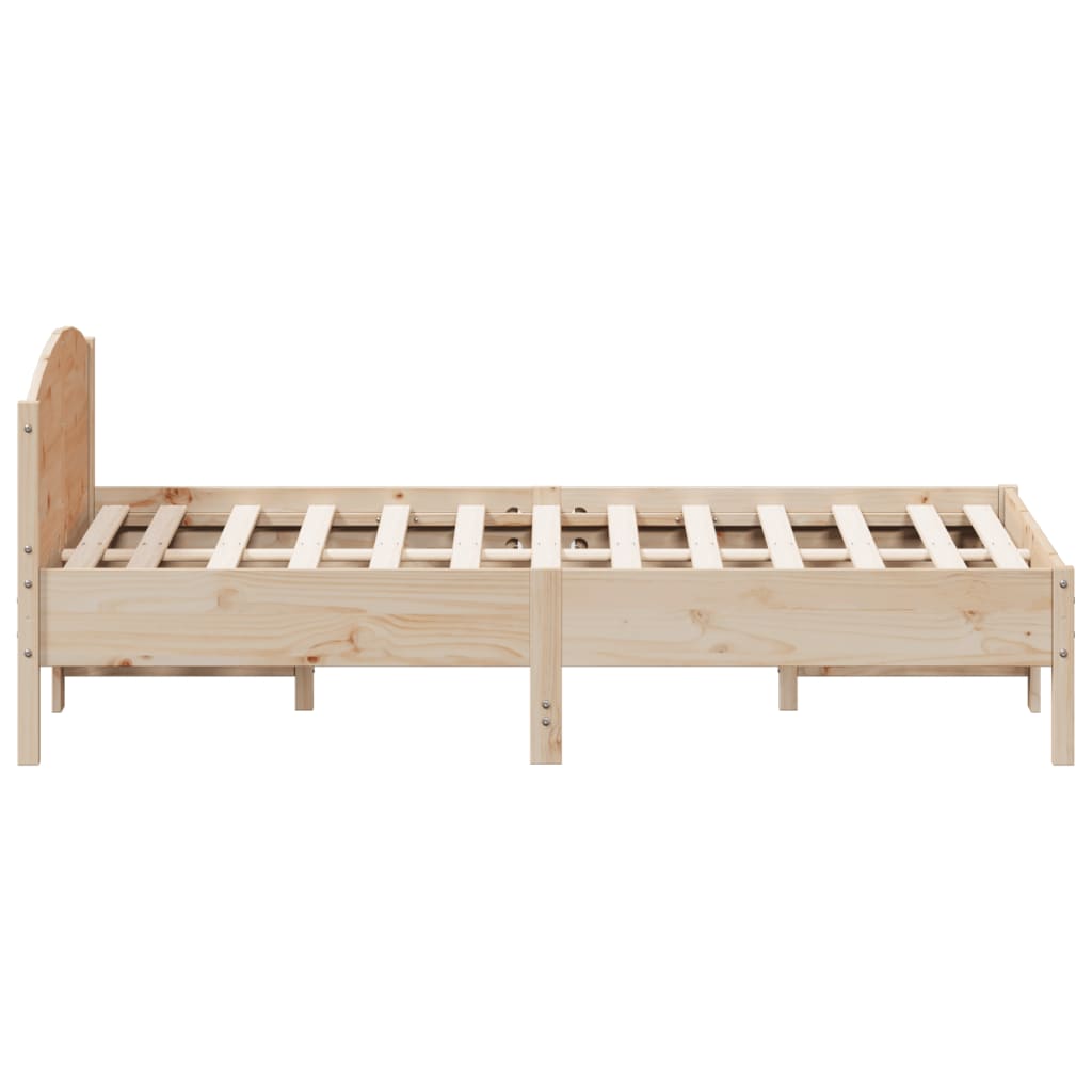 vidaXL Bed Frame | Natural Wood | Solid pine wood, Plywood | Double | Bed Frame