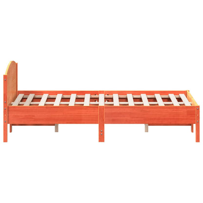 vidaXL Bed Frame | Wax Brown | Solid Pine Wood | 135x190 cm Double