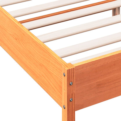 vidaXL Bed Frame | Wax Brown | Solid Pine Wood | 135x190 cm Double
