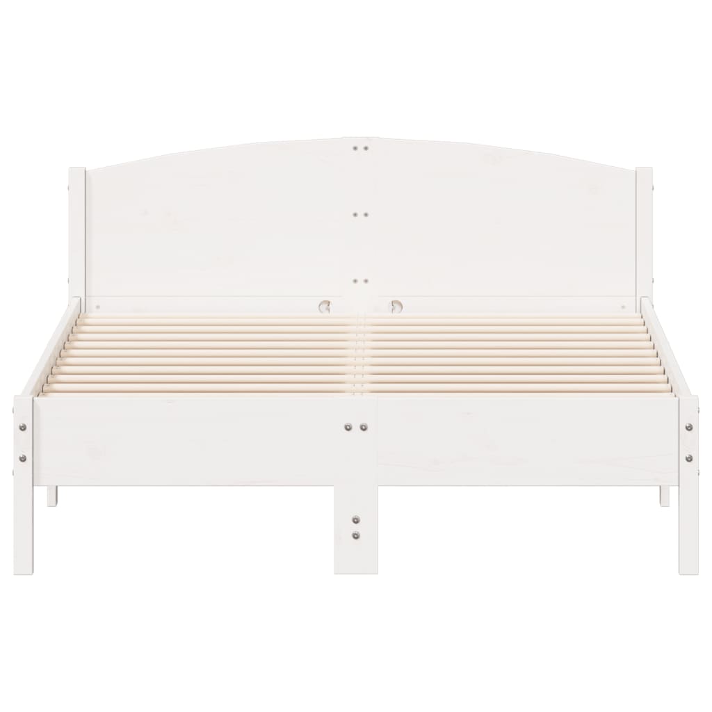 vidaXL Bed Frame without Mattress White 120x190 cm Small Double Solid Wood Pine